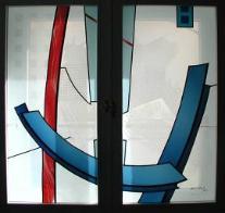 Privathaus in Oldenburg: Glasgestaltung vom Künstler Norbert Marten